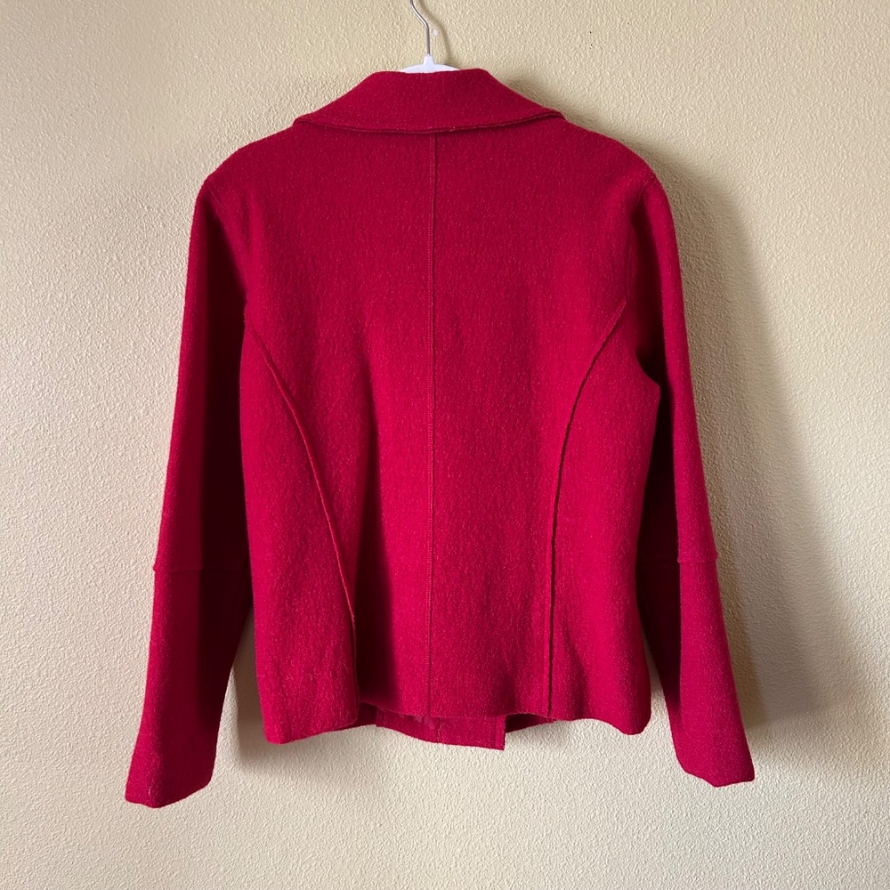 JG Hook Jacket Women's Button Up 100% Wool Red Size 12 - Picture 2 of 8